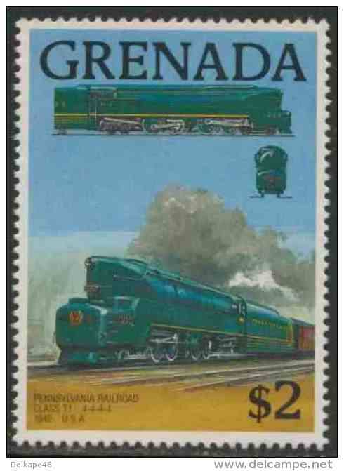 Grenada 1989 Mi 1953 ** Pennsylvania Railroad – Class T1 4-4-4-4 (1942) USA / Lokomotiven - Treinen