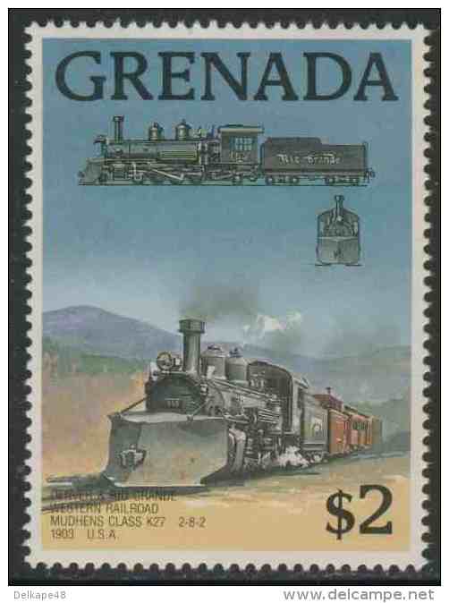 Grenada 1989 Mi 1946 ** Denver & Rio Grande Western Railroad – Class “Mudhens” K27 2-8-2 (1903) USA / Lokomotiven - Treinen