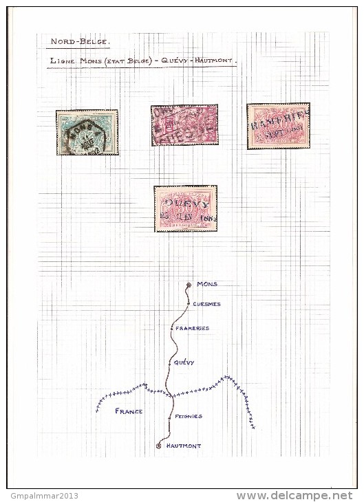 LIGNE MONS (ETAT BELGE) - QUEVY - HAUTMONT Prachtige Verzameling 15 Zegels Op 2 Albumbladen ! LUXE  - Geheel ! LOT 115 - Sammlungen