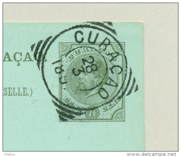 Curacao - 1892 -  7,5 Ct Briefkaart Willem III Naar Van Dieten, Rotterdam - Curaçao, Nederlandse Antillen, Aruba