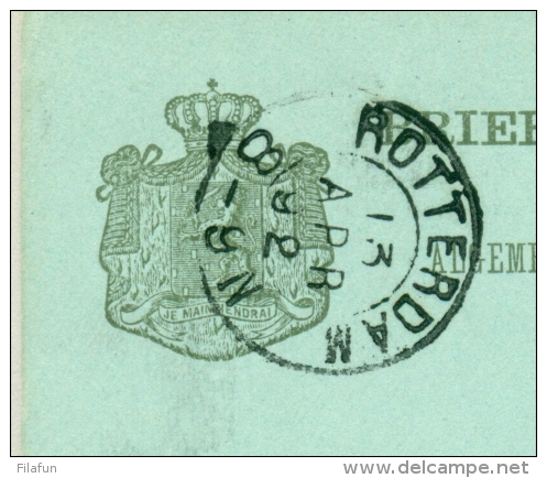 Curacao - 1892 -  7,5 Ct Briefkaart Willem III Naar Van Dieten, Rotterdam - Curaçao, Nederlandse Antillen, Aruba