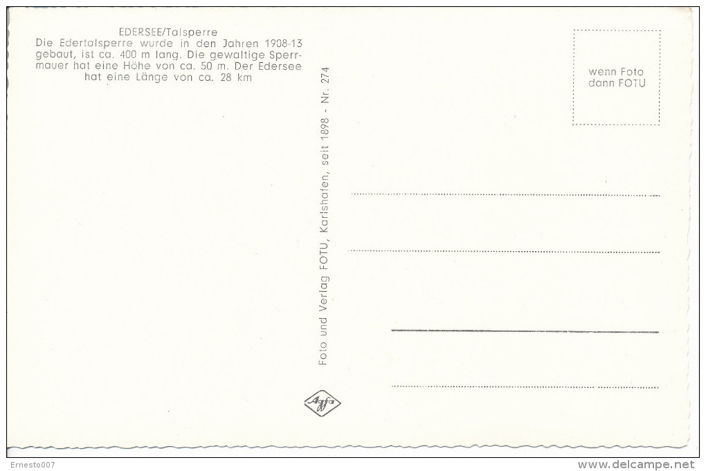 Deutschland, CP/PK, Edersee/Korbach, Ungebraucht,  Siehe Scan *) - Korbach