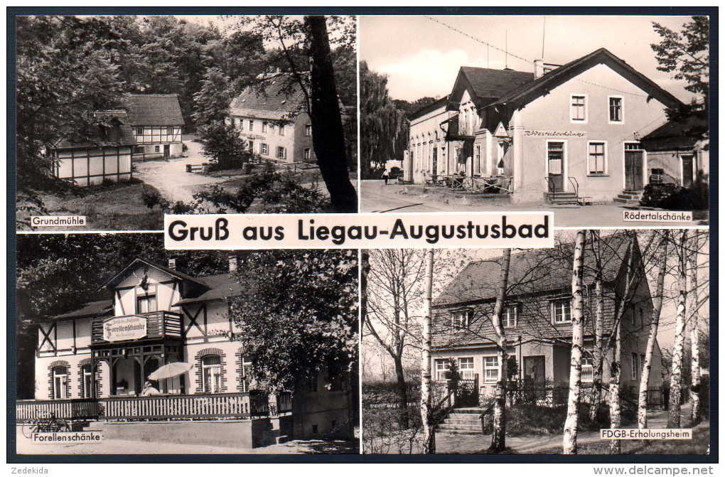 1026 - Alte MBK Ansichtskarte - Liegau Augustusbad Grundmühle Gaststätte FDGB Heim N. Gel TOP - Radeberg