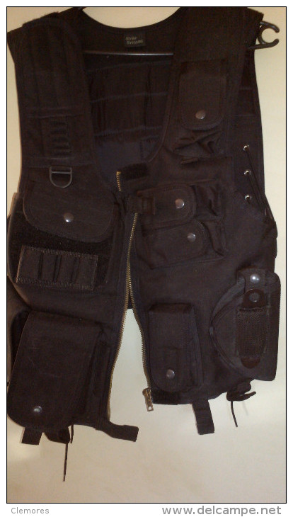 GILET TACTIQUE DECOMBAT MULTIPOCHES NOIRE - Altri & Non Classificati