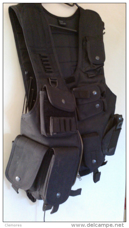 GILET TACTIQUE DECOMBAT MULTIPOCHES NOIRE - Altri & Non Classificati