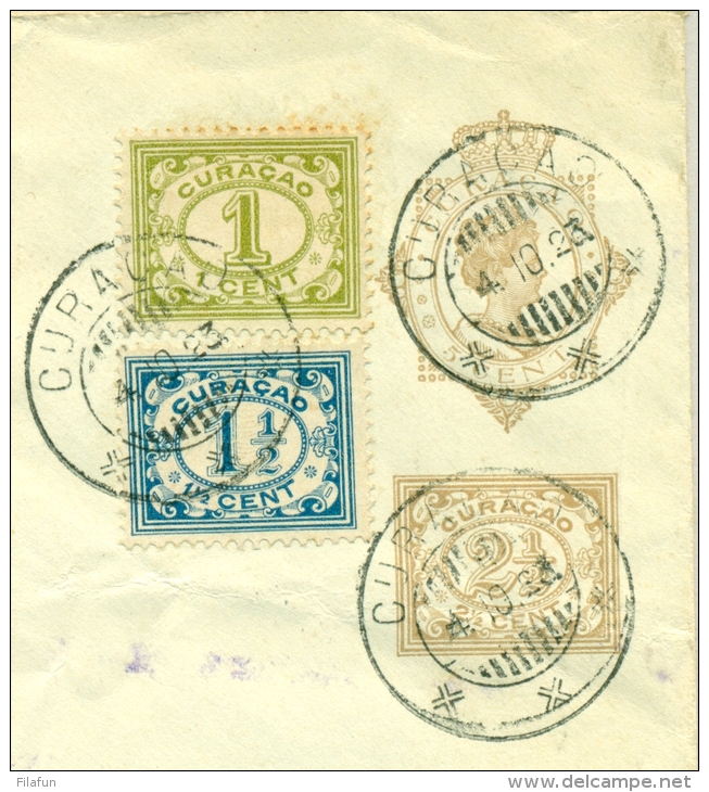 Curacao - 1922 - 5+2,5 Ct Envelop Olijfbruin Met Bijfrankering Per CRYNSSEN Naar Amsterdam - Niederländische Antillen, Curaçao, Aruba