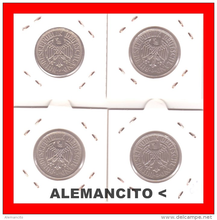 ALEMANIA - COLECCIÓN - 4 -MONEDAS 2 DM - 2 Marcos