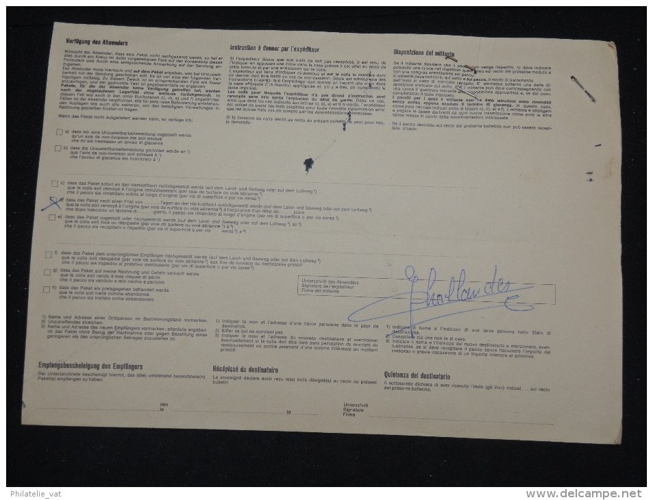SUISSE - Bulletin D ´ Expédition Période 1970 - A Voir - Lot P10961 - Chemins De Fer
