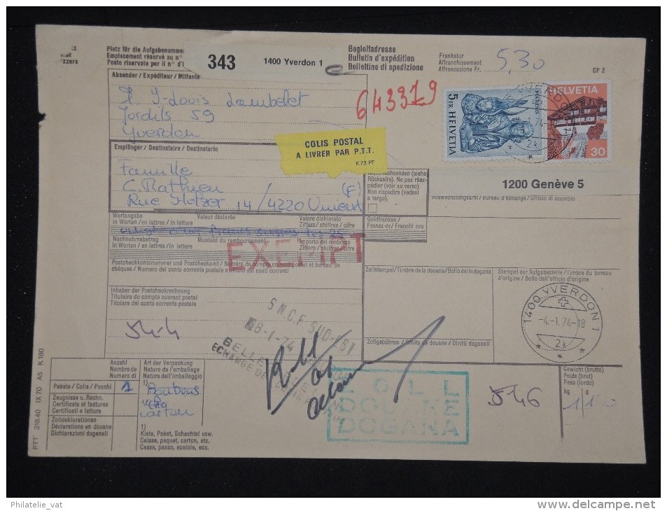 SUISSE - Bulletin D ´ Expédition Période 1970 - A Voir - Lot P10967 - Railway