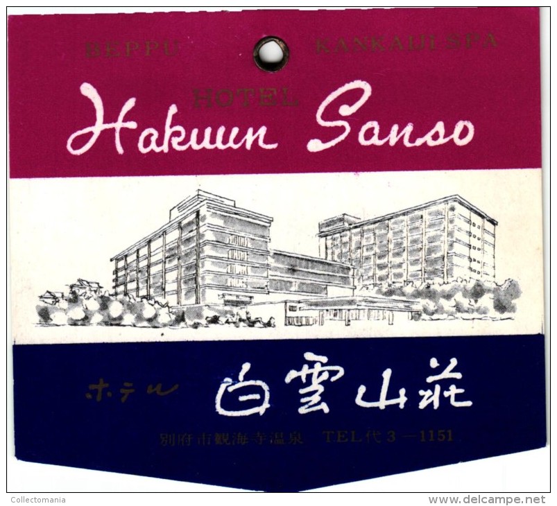 18 HOTEL Labels JAPAN JAPON Hakne Kobe Osaka  Kyoto Lke Yamanaka Asoami Hiroshima