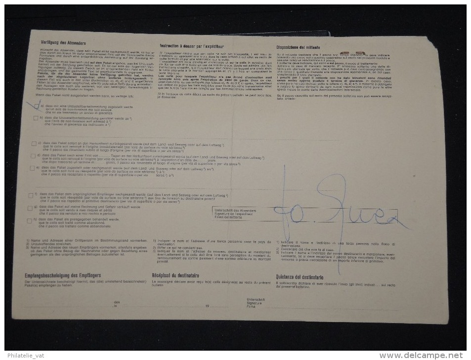 SUISSE - Bulletin D ´ Expédition Période 1970 - A Voir - Lot P10968 - Chemins De Fer