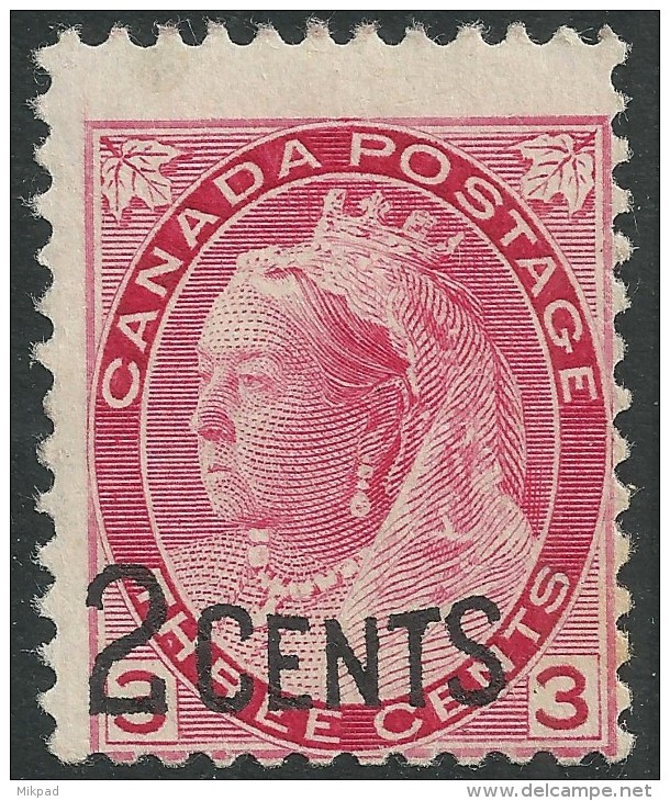 Canada 1899 2c 0/p On 3c SG172 - MM - Unused Stamps