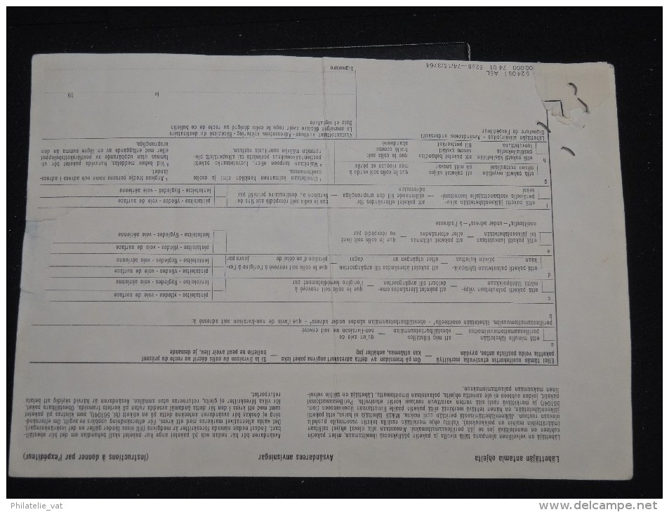 FINLANDE - Bulletin D ´ Expédition Période 1970 - A Voir - Lot P10972 - Pacchi Postali