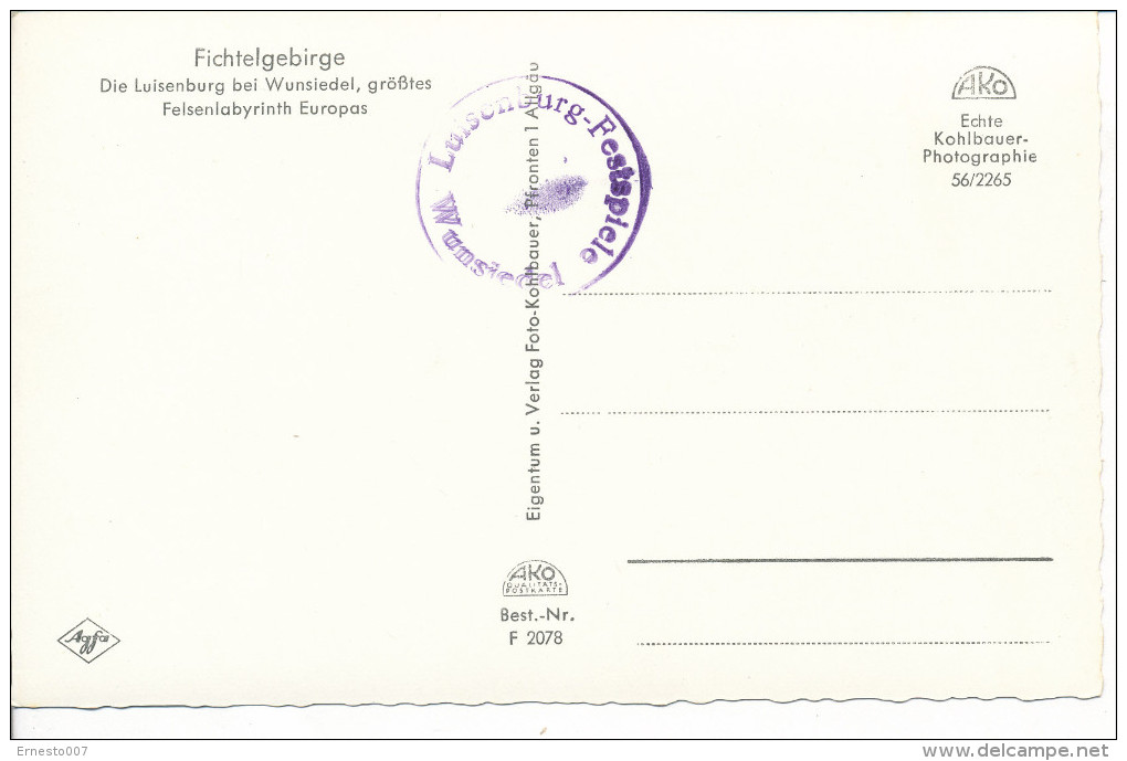 Deutschland, CP/PK, Luisenburg Im Fichtelgebirge, Ungebraucht, - Siehe Scan *) - Hildburghausen