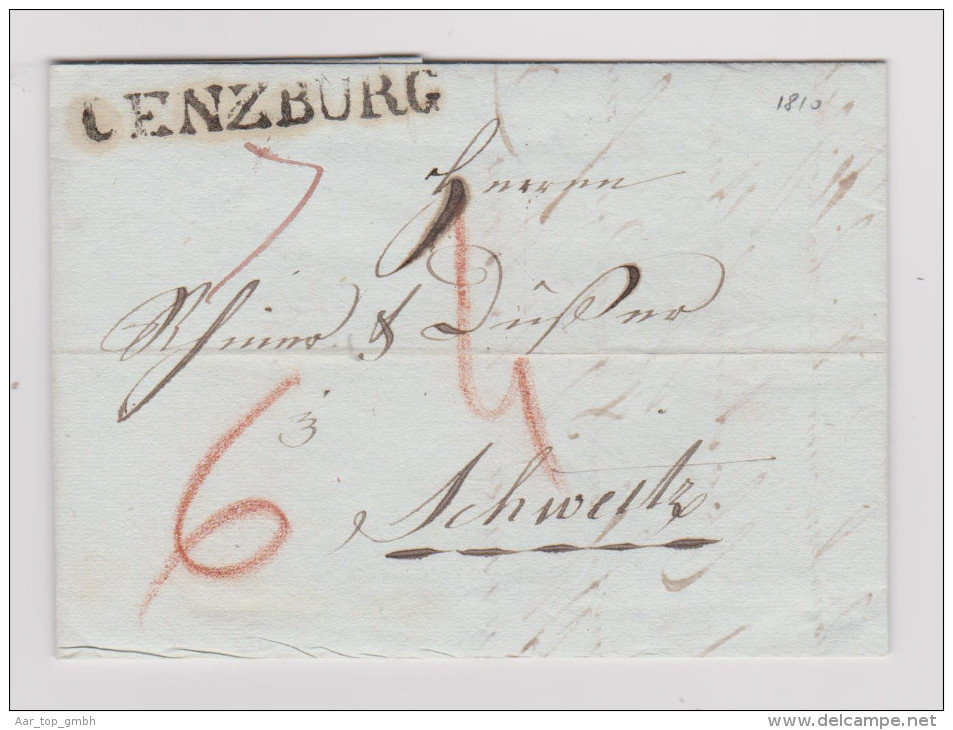 Heimat AG LENZBURG 1810-03-20 Lang-Stempel Auf Brief Nach Schwyz - ...-1845 Prefilatelia