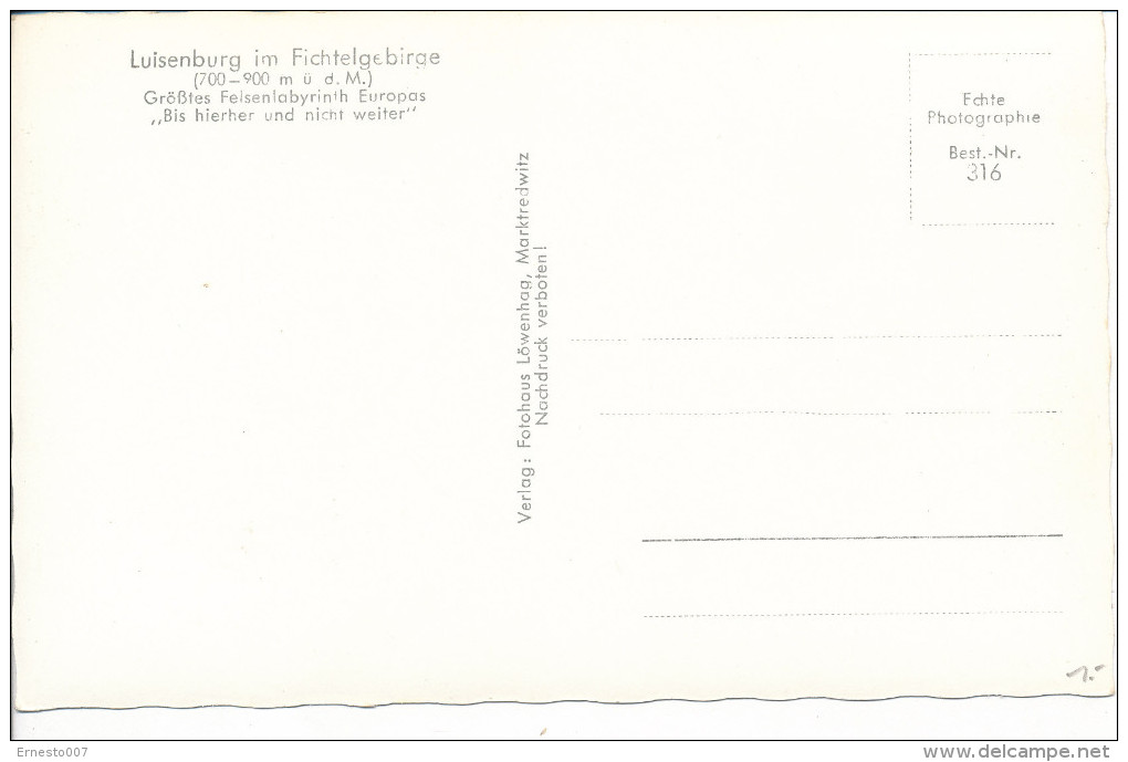 Deutschland, CP/PK, Luisenburg Im Fichtelgebirge, Ungebraucht, - Siehe Scan *) - Hildburghausen