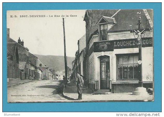 CPA E. S. 2807 Café Estaminet LOUCHEZ JACOB Rue De La Gare DESVRES 62 - Desvres