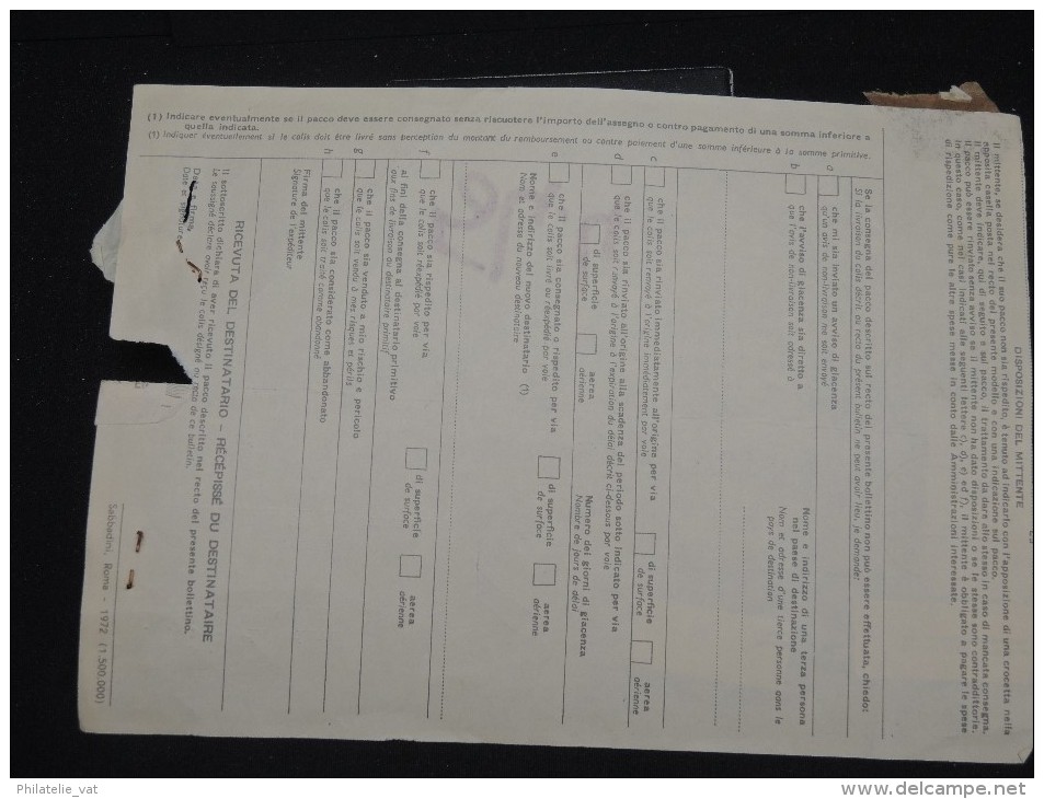 ITALIE - Bulletin D ´ Expédition Période 1970 - A Voir - Lot P10988 - Colis-postaux