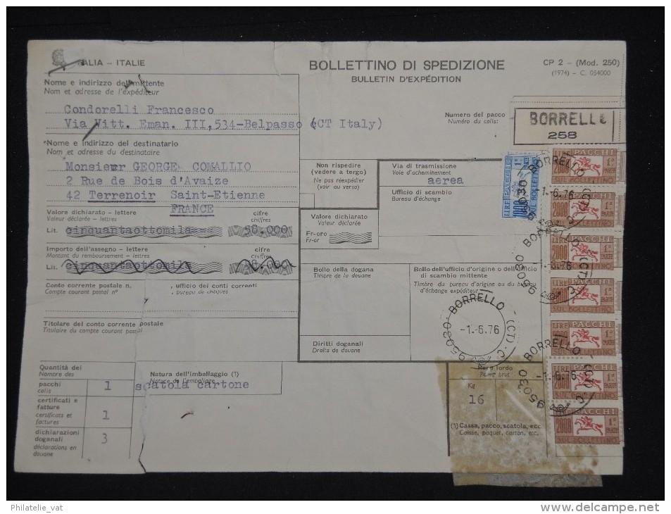 ITALIE - Bulletin D ´ Expédition Période 1970 - A Voir - Lot P10992 - Postpaketten