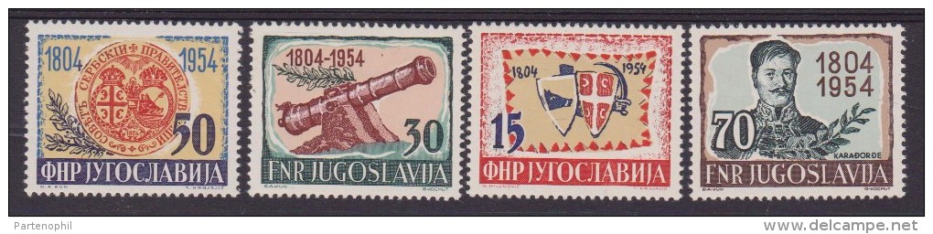 ** 1951 JUGOSLAVIA 150° Ann. Insurrezione Serba Contro La Turchia 656/9 MNH CAT. € 50,00 - Poste Aérienne