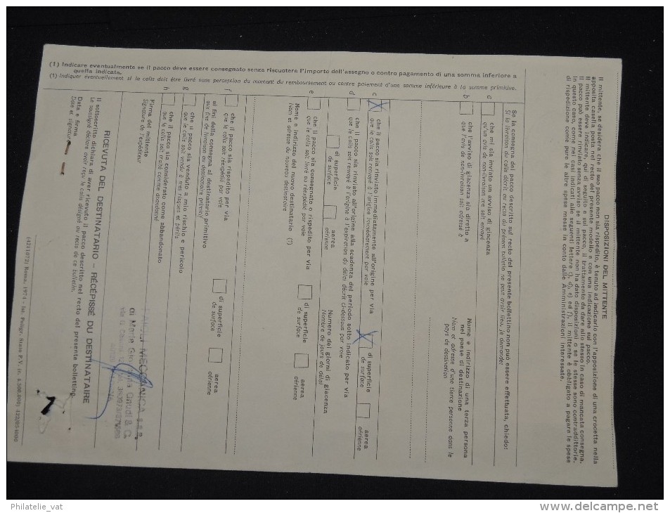 ITALIE - Bulletin D ´ Expédition Période 1970 - A Voir - Lot P10996 - Postpaketten