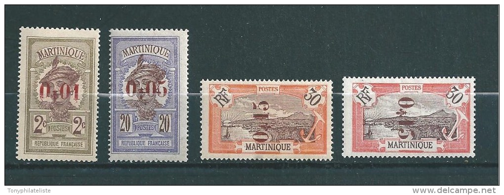 France Colonie  Timbres De Martinique  De 1924  N°105 A 108  Neuf * - Neufs