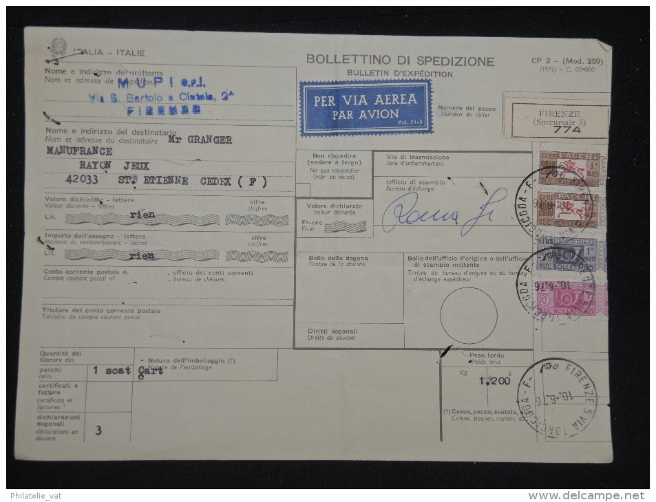 ITALIE - Bulletin D ´ Expédition Période 1970 - A Voir - Lot P10997 - Postpaketten