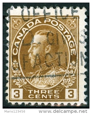 CANADA, COMMEMORATIVO, RE GIORGIO V, 1918, FRANCOBOLLO USATO, Scott 108 - Gedenkausgaben