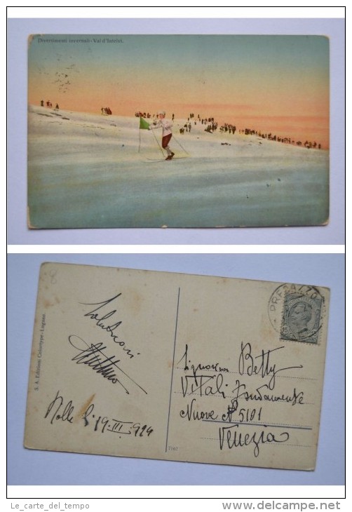 Cartolina/postcard Divertimenti Invernali - Val D'Intelvi. 1924 - Como