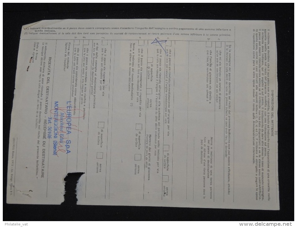 ITALIE - Bulletin D ´ Expédition Période 1970 - A Voir - Lot P11004 - Postpaketten