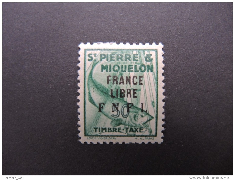 ST PIERRE ET MIQUELON - Taxe - France Libre N° Yvert 62 Neuf Avec Trace - Rare - Lot P11008 - Portomarken