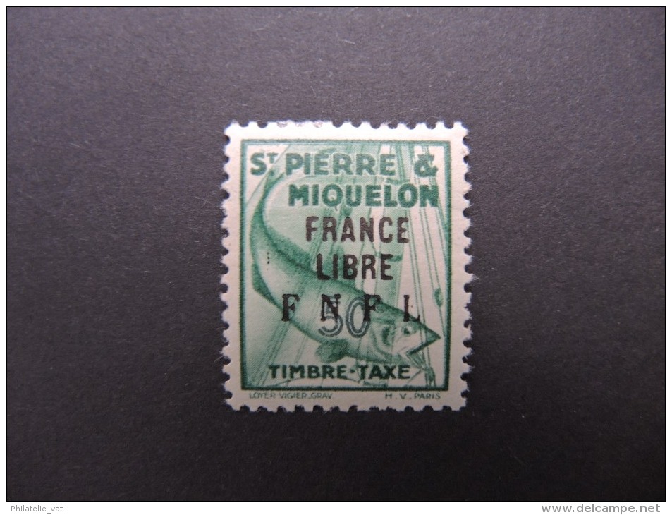 ST PIERRE ET MIQUELON - Taxe - France Libre N° Yvert 62 Neuf Avec Trace - Rare - Lot P11008 - Timbres-taxe