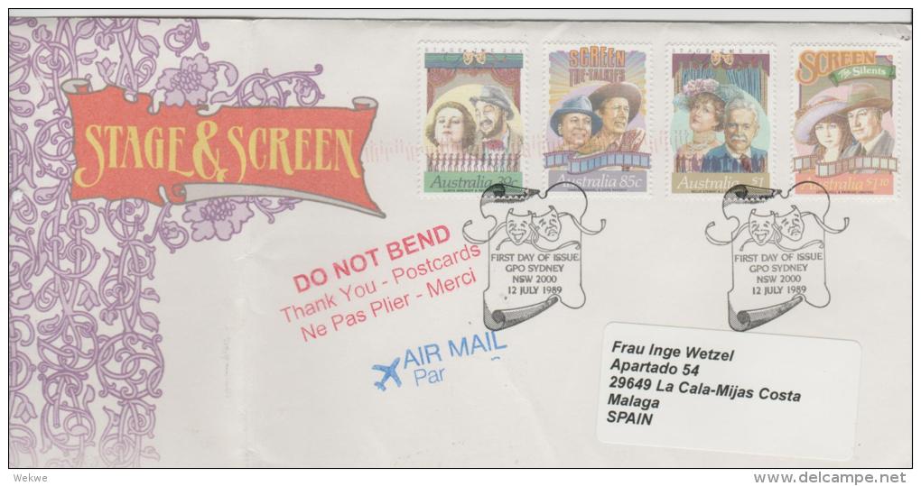 439 / Australia Stages & Screen 12.7. 1989, Sydney - Premiers Jours (FDC)