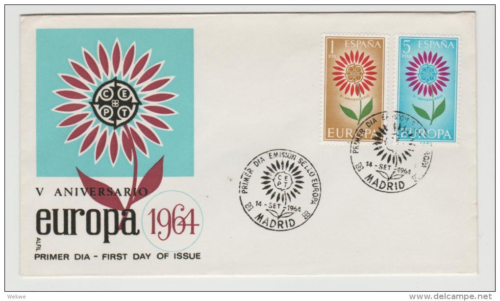 Ep331  SPANIEN - / EUROPA  1964 FDC Mit Blumen - Briefe U. Dokumente