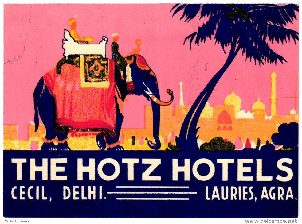 12HOTEL Labels INDIA New Delhi Bombay Madras Darjeeling Agra - Hotel Labels