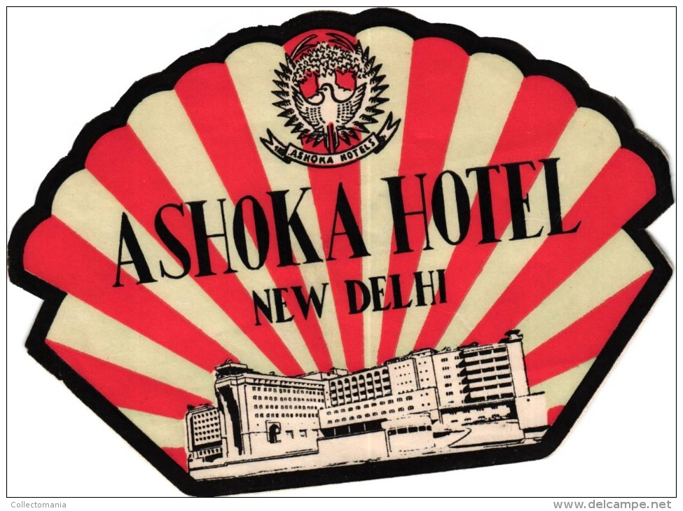 12HOTEL Labels INDIA New Delhi Bombay Madras Darjeeling Agra - Hotel Labels