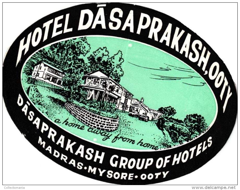 12HOTEL Labels INDIA New Delhi Bombay Madras Darjeeling Agra - Hotel Labels