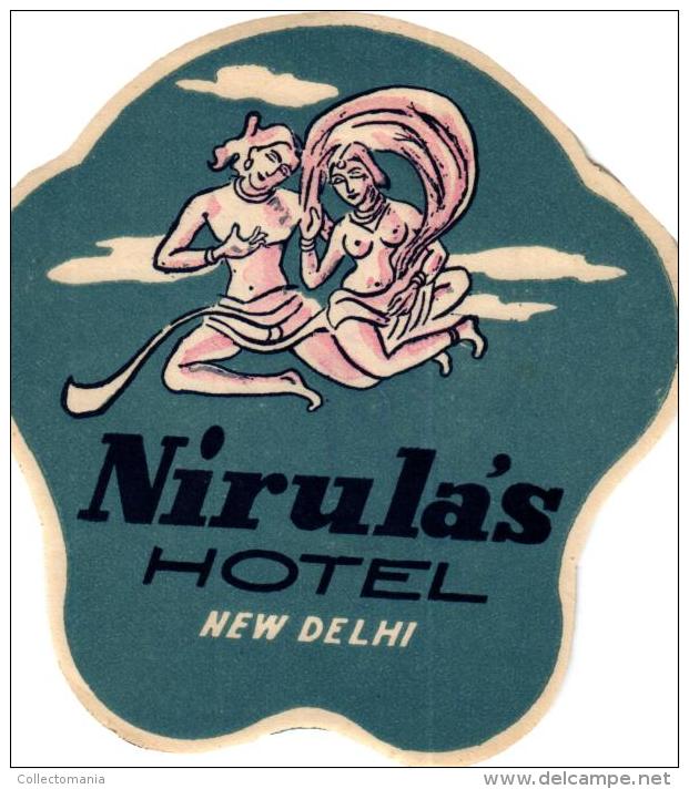 12HOTEL Labels INDIA New Delhi Bombay Madras Darjeeling Agra
