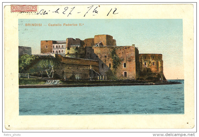 Italie, 2 CPa De Brindisi, Castello Federico II // Panorama Del Porto - Altri & Non Classificati