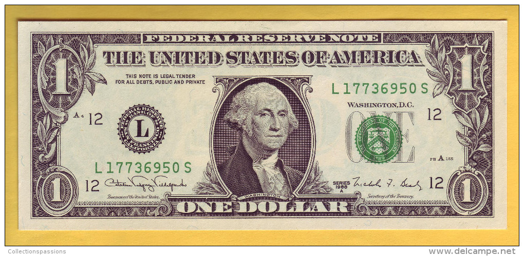 USA - Billet De 1 Dollar. 1988. Pick: 480b. NEUF - Bilglietti Della Riserva Federale (1928-...)