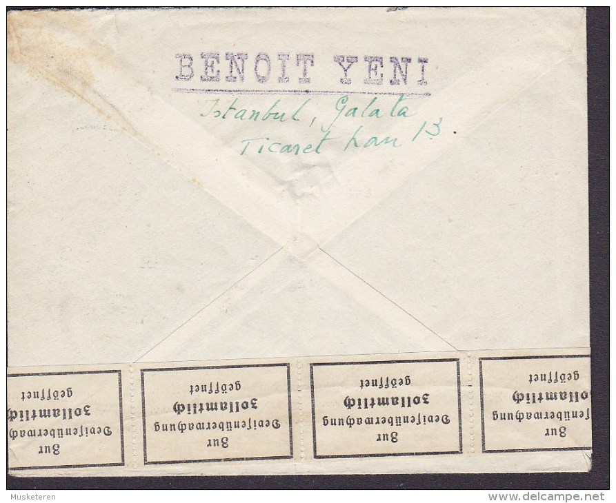 Turkey GALATA - ISTANBUL 1939 Cover Lettera HAMBURG Censor Zensur "Zur Devisenüberwachung ZOLLAMTLICH Geöffnet" (2 Scans - Brieven En Documenten