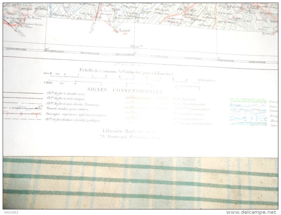 CARTE GEOGRAPHIQUE DE LA ROCHELLE TIRAGE DE 1883AVEC TAMPON CARTE DE LA FRANCE MINISTRE DE L´INTERIEUR