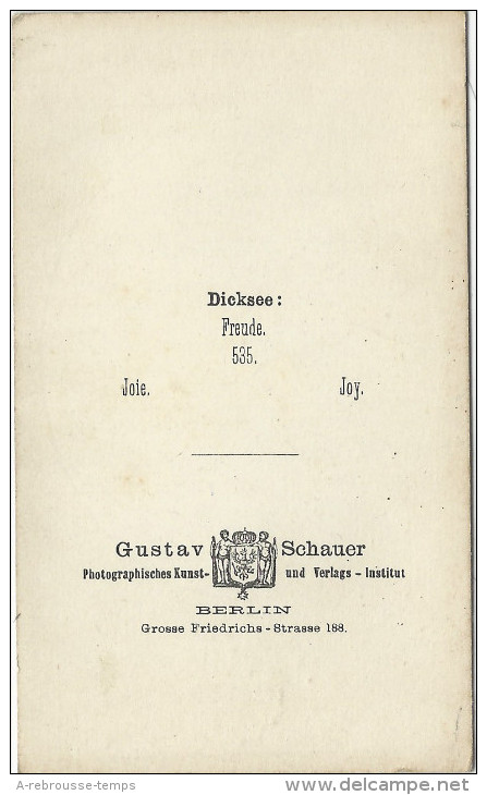 CDV Fin XIXe--allégorie-la Joie-petite Fille Et Sa Poupée Pantin-Par Dicksee- Freude N°535- Joy-photo Gustav Schauer - Old (before 1900)