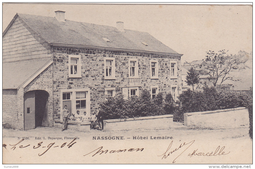 Nassogne - Hôtel Lemaire (animée, Café, Edit. Duparque Florenville, Précurseur) - Nassogne