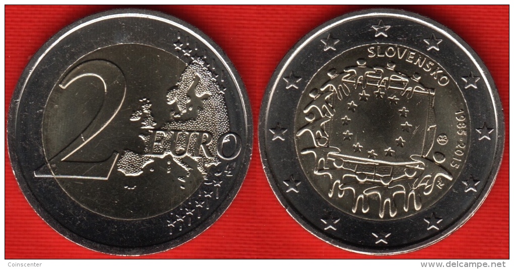 Slovakia 2 Euro 2015 "Flag Of Europe" BiMetallic UNC - Slowakei