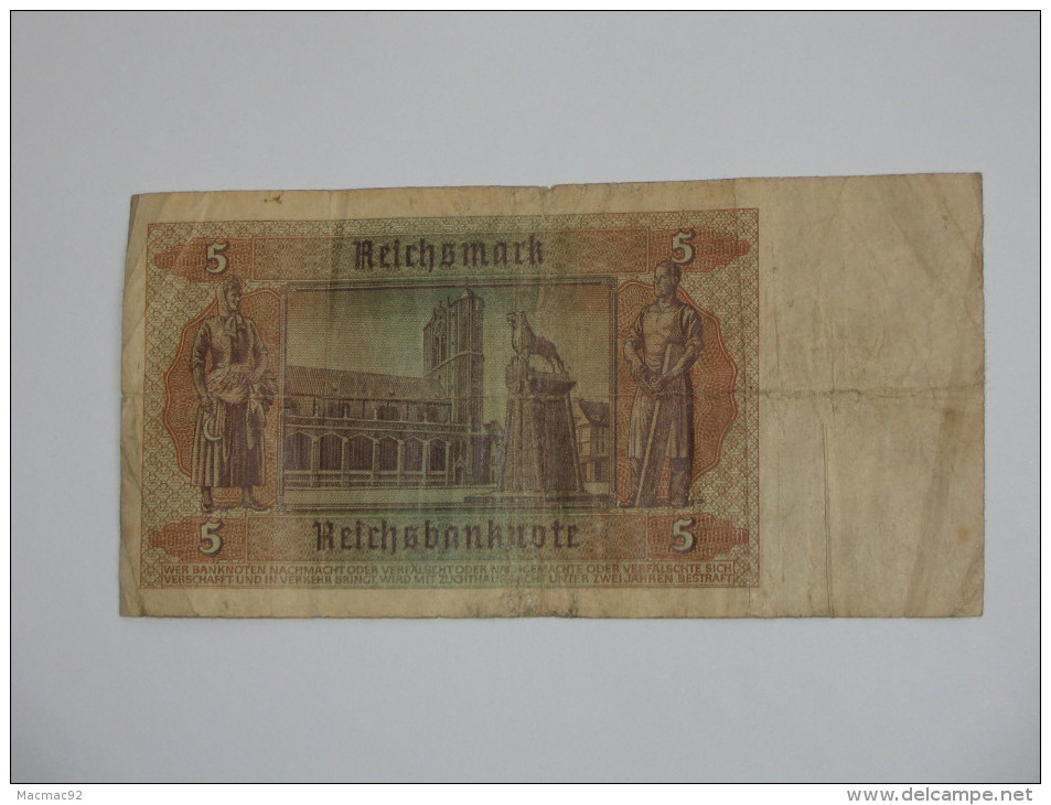 5 Mark - Funf Reichsmark 1942 - Reichsbanknote  - Allemagne - Germany **** EN ACHAT IMMEDIAT **** - 5 Reichsmark