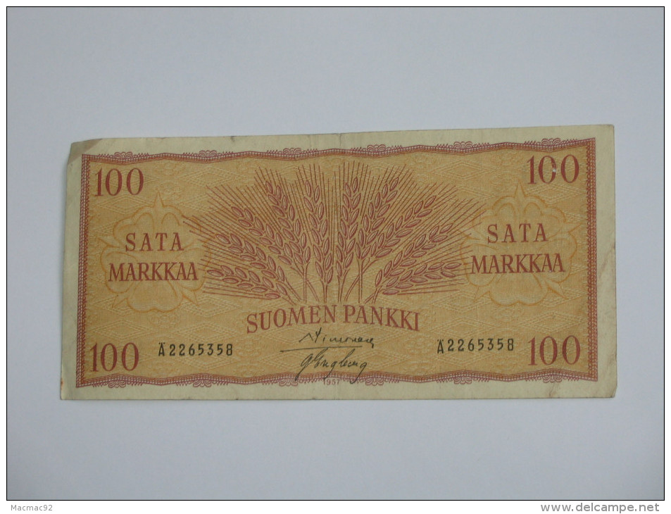 100 Sata Markkaa - Suomen Pankki - FINLANDE 1957 **** EN ACHAT IMMEDIAT **** - Finland