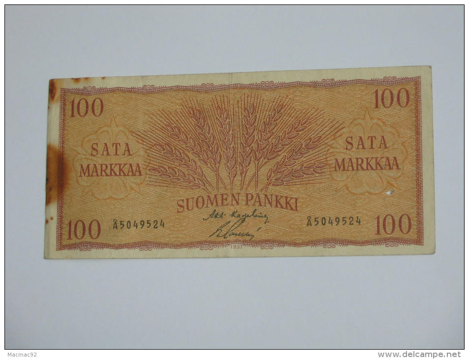 100 Sata Markkaa - Suomen Pankki - FINLANDE 1957 **** EN ACHAT IMMEDIAT **** - Finlande