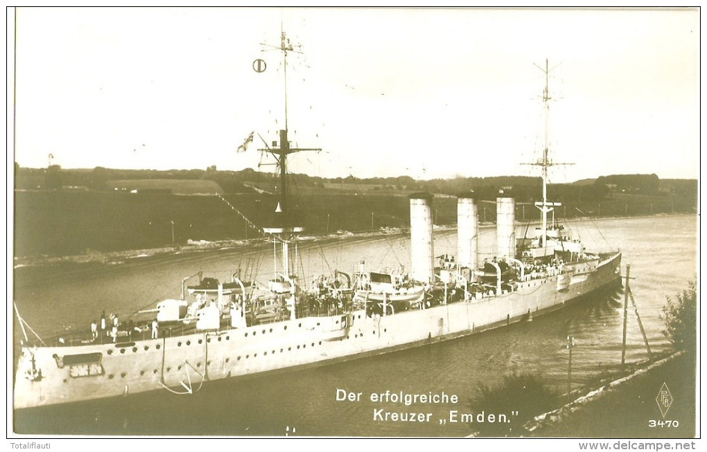 Der Erfolgreiche Kreuzer S.M.S. EMDEN German Cruiser Based In Tsingtau Marine TOP-Erhaltung Ungelaufen - Guerre