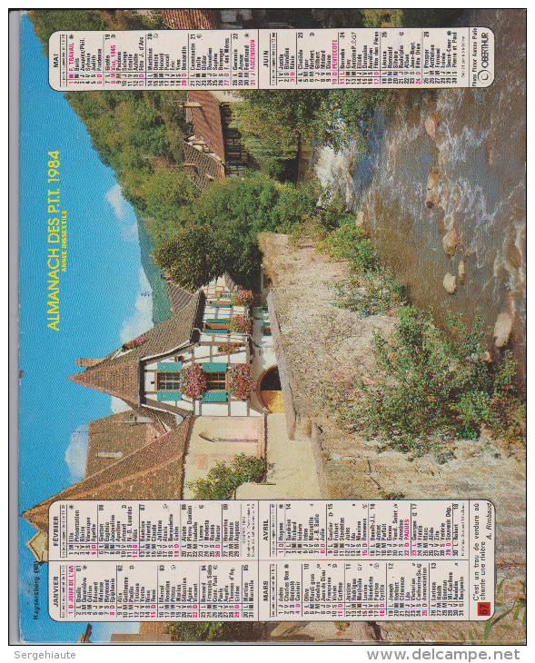 Almanach PTT 1984 Drôme Oberthur, Kaysersberg (68) Caudemone (14) - Grand Format : 1981-90